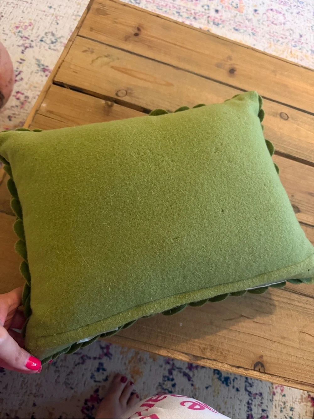 Pottery Barn Green Floral Petal Accent Pillow - Home Accents